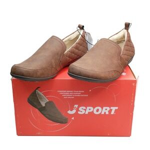 J Sport Lisa Slip On Women Size 10 Brown‎ Memory Foam Quilted Comfort Shoes